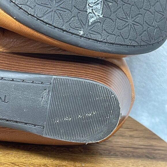 Nurture by Lamaze Shoes Womens 9.5 M Cognac Tan Leather Low Wedge Heel Scrunch - Picture 12 of 16